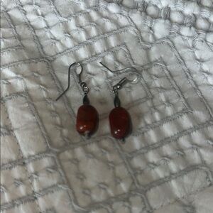 Elegant Red Stone Drop Earrings